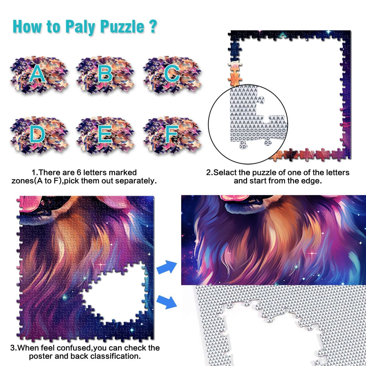 Puzzle per adolescenti "volto di mille mondi", 2000 pezzi, per adulti e bambini, 27,56 in x39,37, puzzle di carte grigie e giochi per adulti