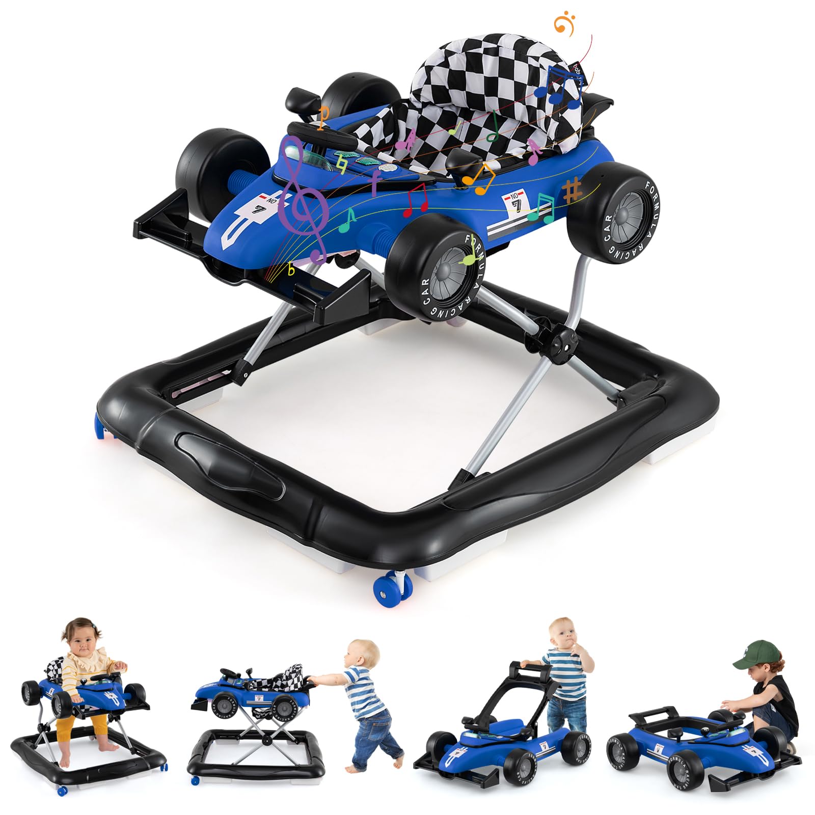 Girello 4 In 1 Per Bambini Con Luci E Suoni - Regolabile In Altezza, Fino A 12 Kg - Foto 10