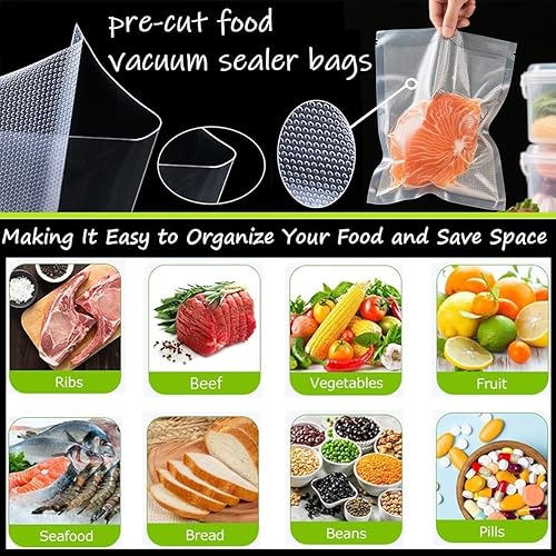 Miniatura 5 de Bolsas selladoras al vacío de 50 galones para guardar alimentos, bolsas de congelador de 11 x 16 pulgadas, precortadas, almacenamiento de alimentos,