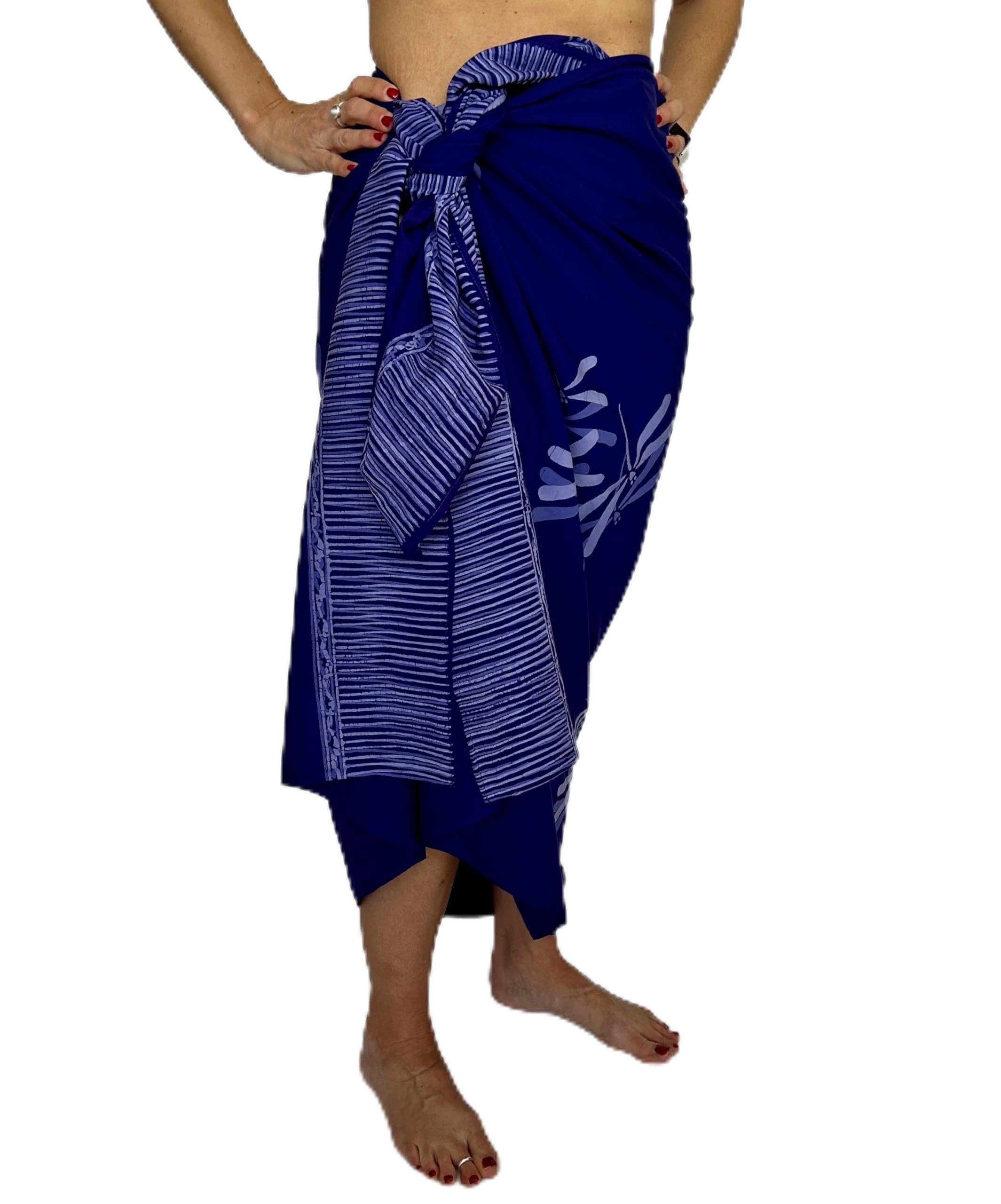 The Crockery Barn Indigo Blue Dragonfly Sarong – Premium Handmade Beach Cover Ups for Women UK, Versatile Sarongs for Women Beachwear, Lightweight Beach Dresses for Women UK
