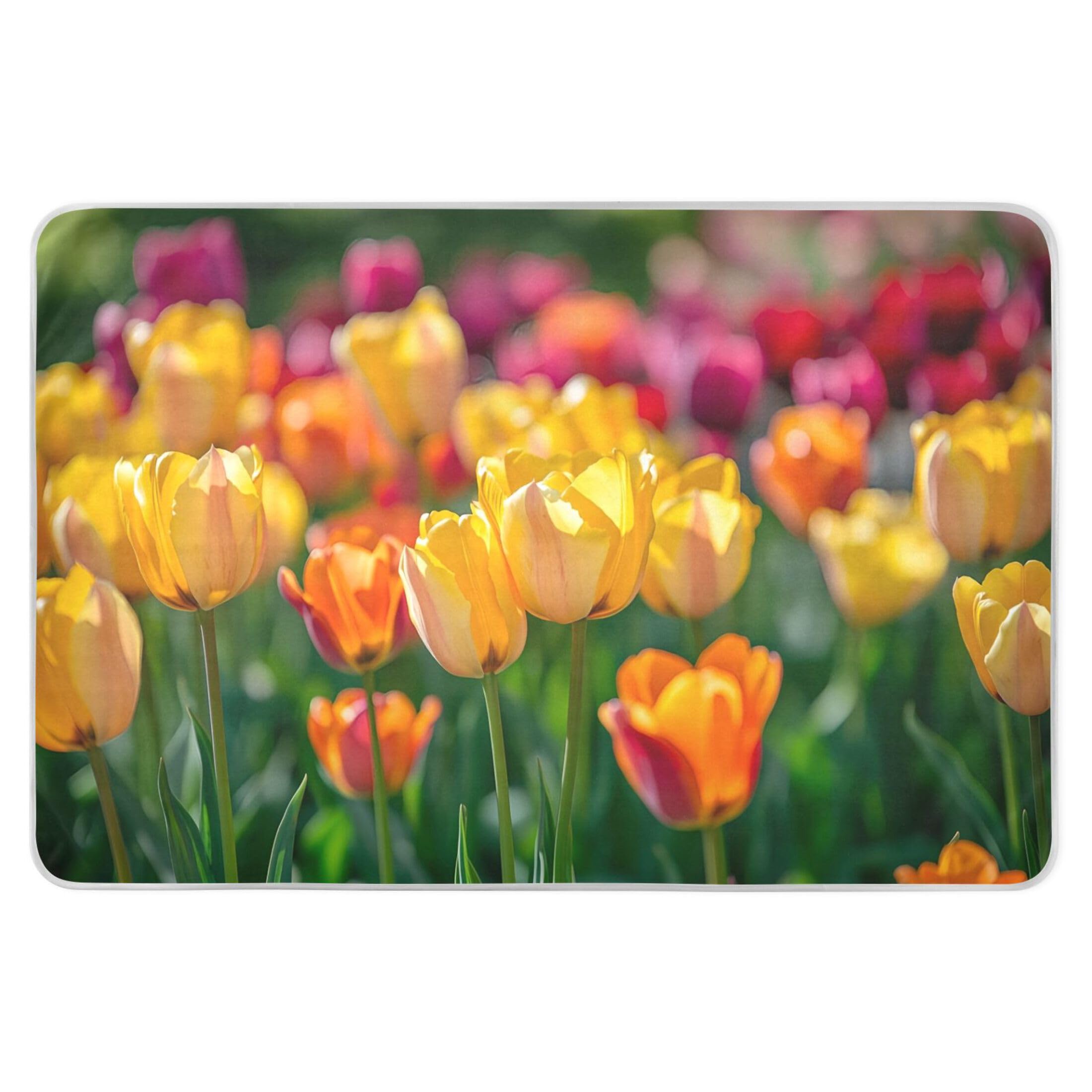 Takiito Field of Tulips Bed Pad Reusable Bed Underpad Washable Waterproof Leak-Proof Quick Dry Incontinence Pee Pad for Toddlers Kids Adults Pets 34x52 in