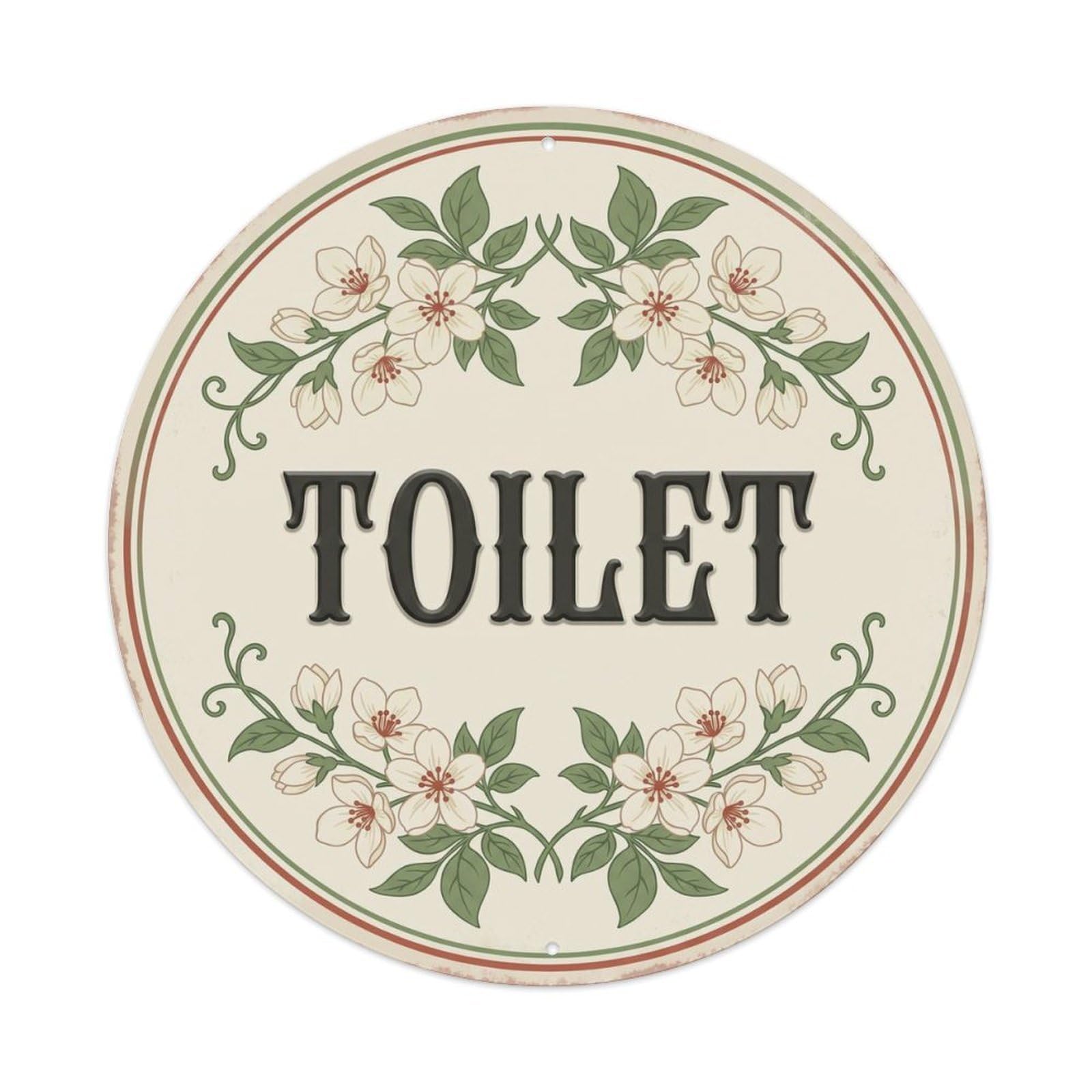 Okahys 8X8inch(20X20cm) Toilet(Wc) Signage Jasmine Vintage Metal Tin Sign