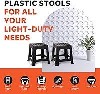 Vista 13 de Mintra Home - Taburetes de plástico ligeros, paquete de 2 (18 pulgadas de altura, verde lima)