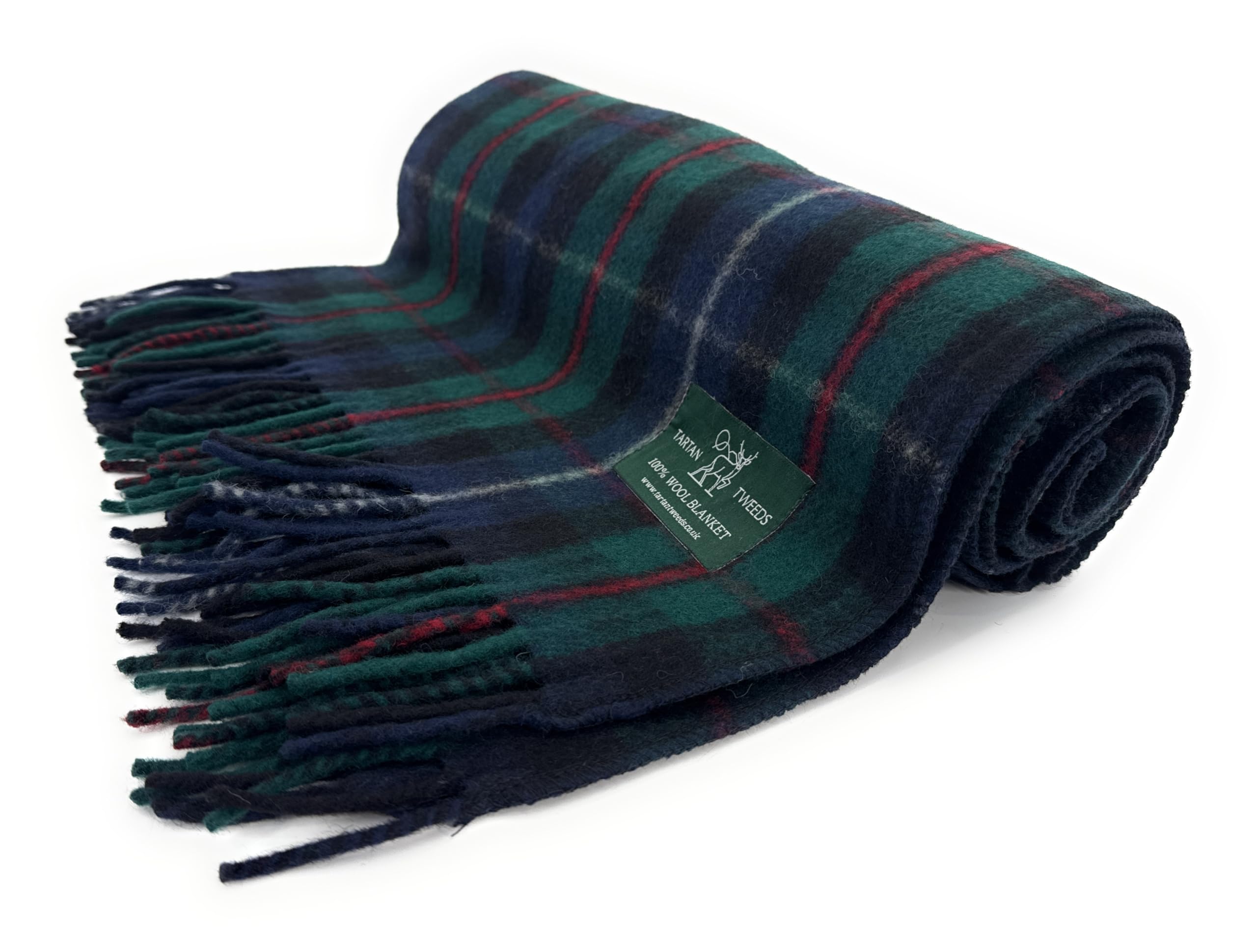 Tartan Travel Knee Throw Blanket 100% New Wool 172cm x 78cm (Robertson Hunting)