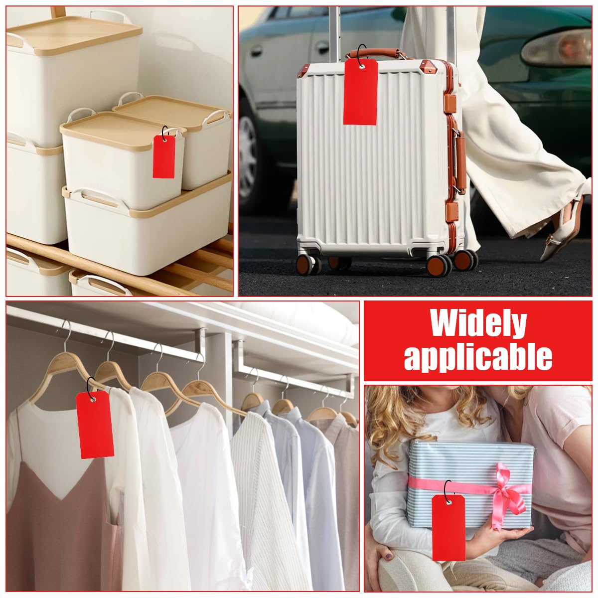 Étiquettes en Plastique Imperméables Vierges 12 x 6 cm Réutilisables, 100 Pièces pour Bagage et Expédition