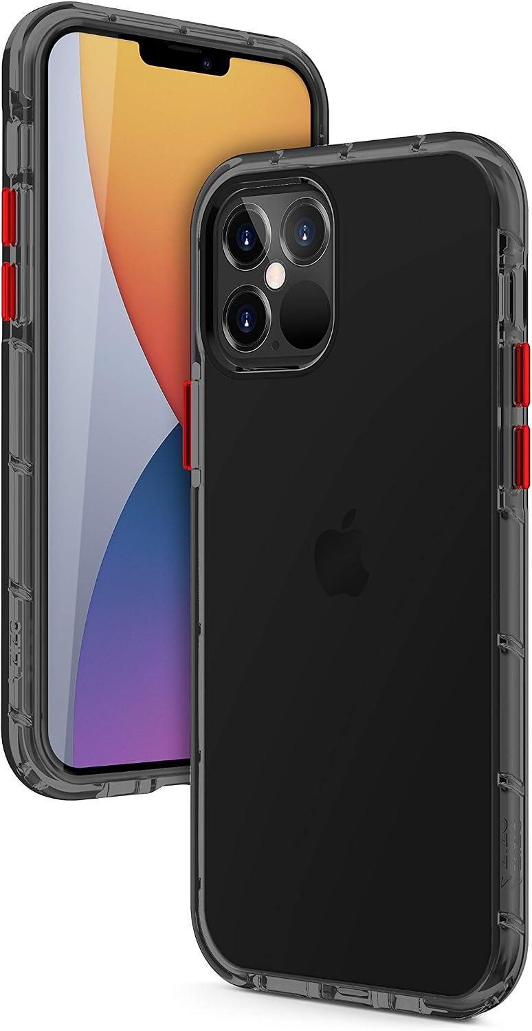 ZIZO Surge Series for iPhone 12 Pro Max Case - Sleek Clear Case Customizable Buttons - Smoke