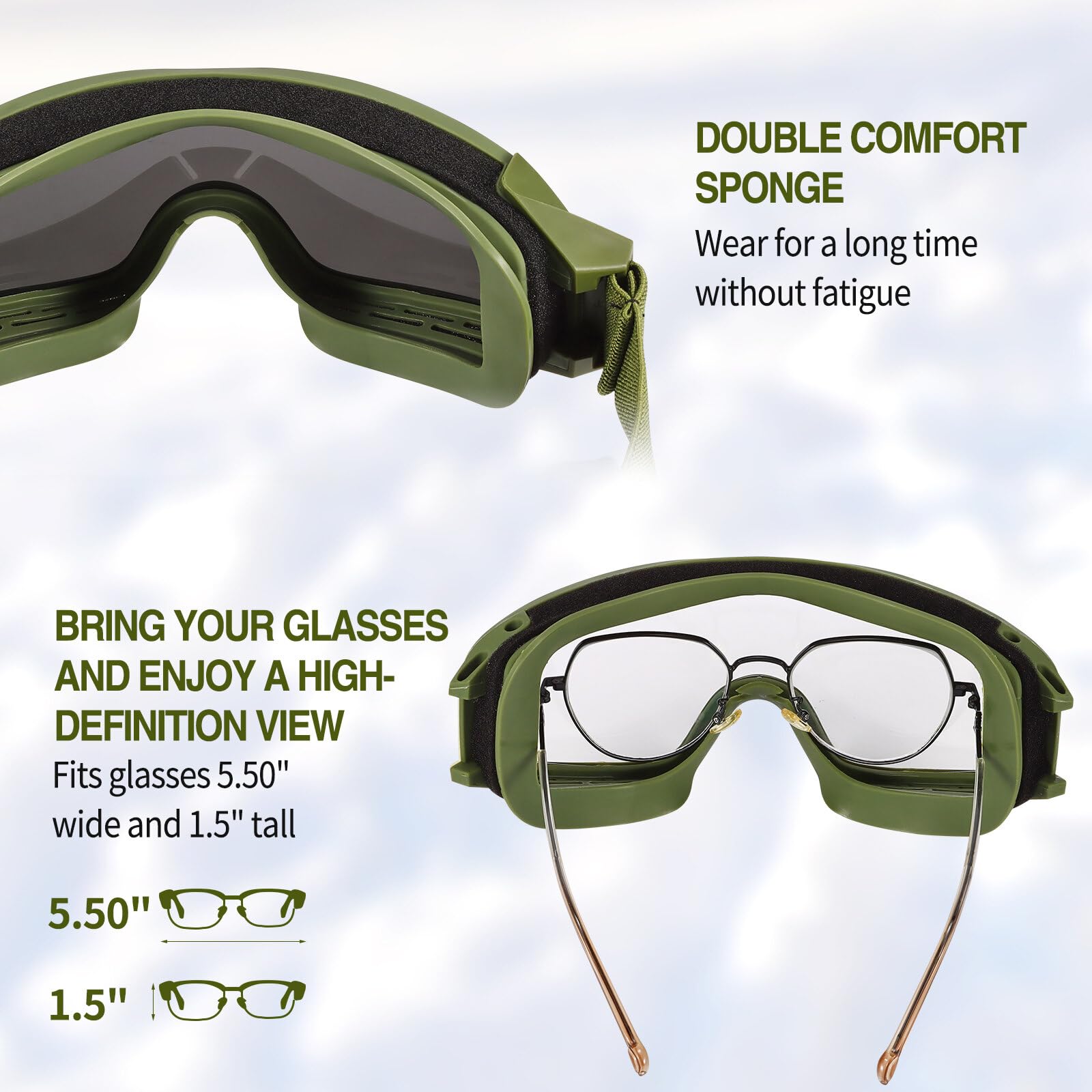 Gafas tácticas para airsoft paintball protección antivaho 3 lentes intercambiables UV