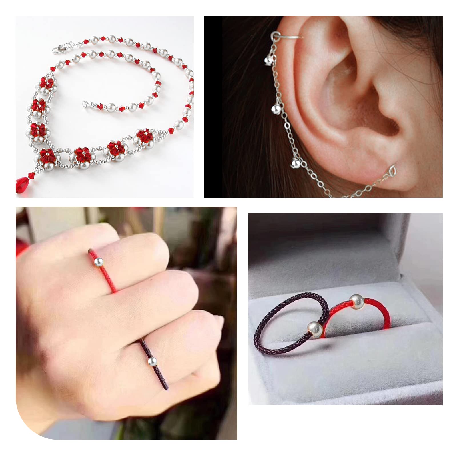 ANCLLO 20 M Di Perline Delicate Perle Decorative Per Forniture Per Feste Di Matrimonio (d'argento - Foto 9