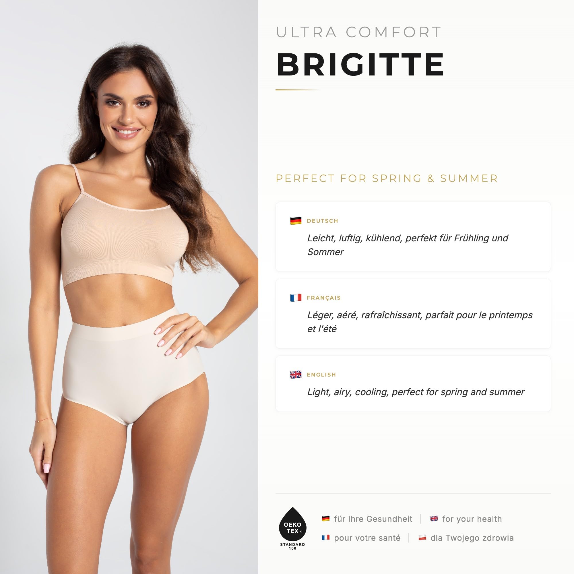 Gatta Figi Damskie BRIGITTE modelujące talię Bezszwowe Comfort Gładkie Elastyczne Oddychające Niewidoczne Pod Odzieżą Bezuciskowe Delikatne
