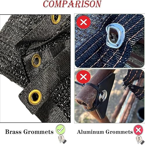 Miniatura 4 de JUNKOGO Paño de sombra, 12 x 24 pies, malla solar negra 40% resistente a los rayos UV con ojales de latón para cubierta de plantas de jardín,
