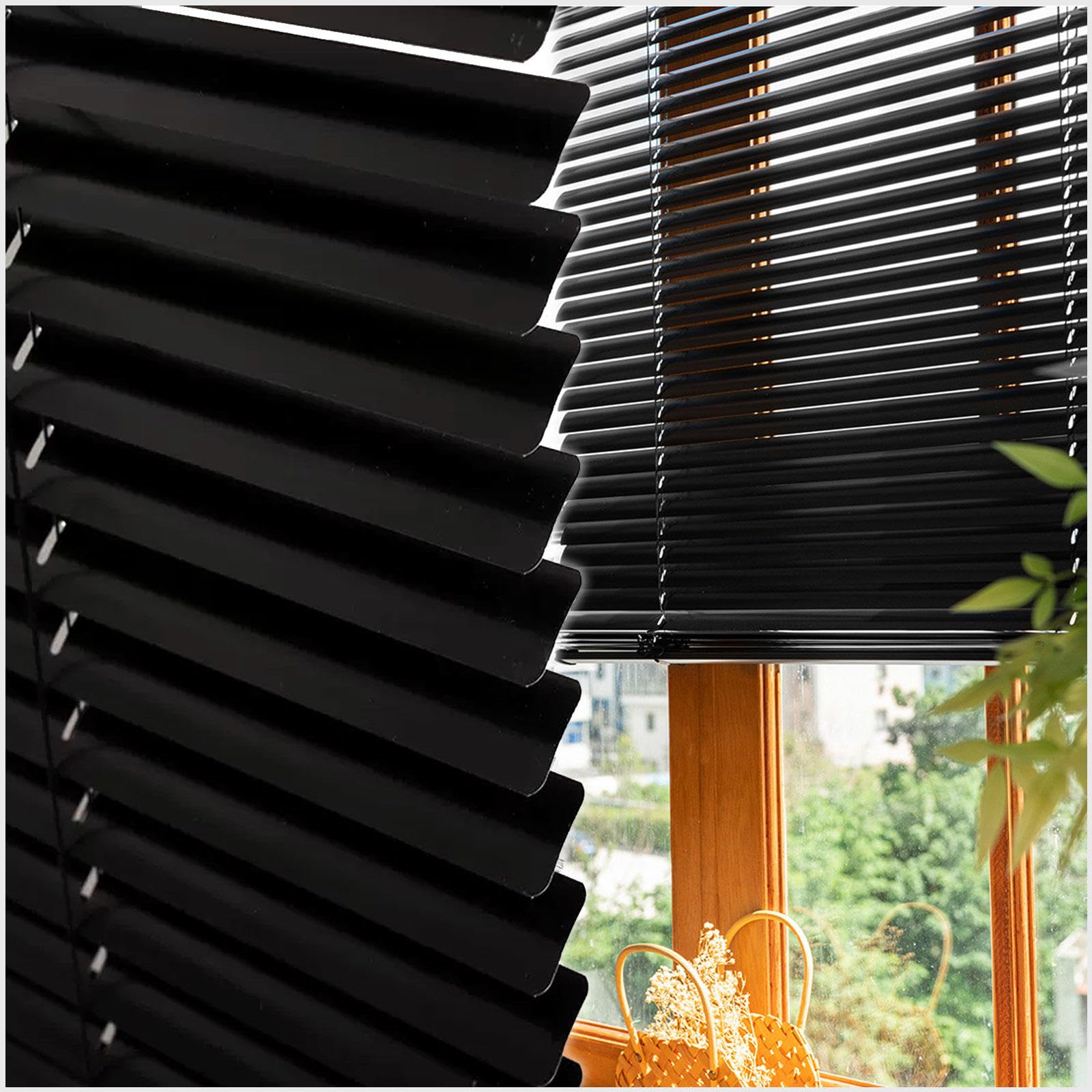 Aluminium Jaloezieën 45/60/80/90/95/100/105/110/120/135cm Breed,Zwarte Horizontale Jaloezieën,Metalen Venetiaanse Jaloezieën Voor Ramen,Aluminium Jaloezie Met 25mm Lamellen,WxH-105x220cm/41x86.5in