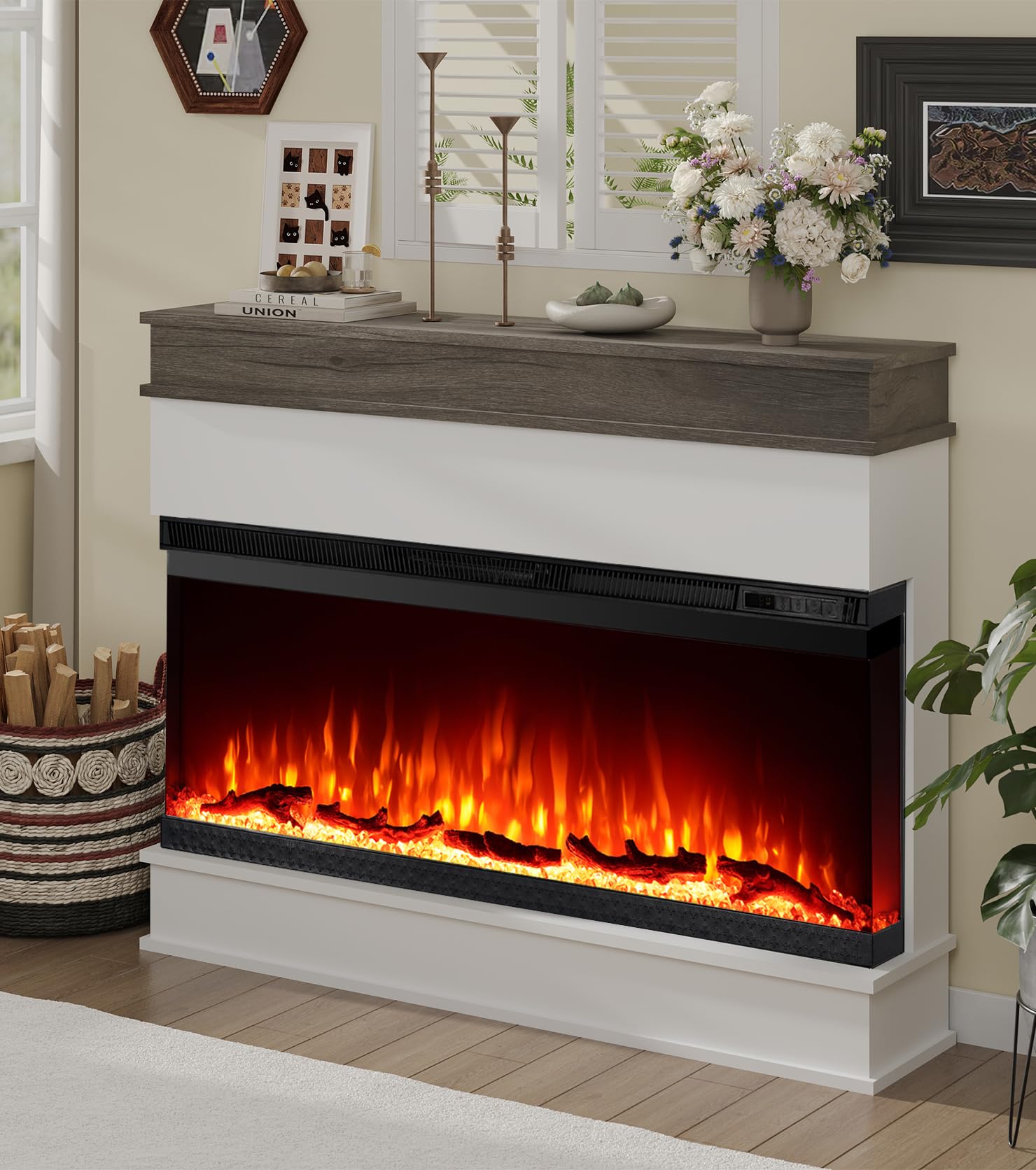 Maxhonor 3-Sided View Electric Fireplace Insert