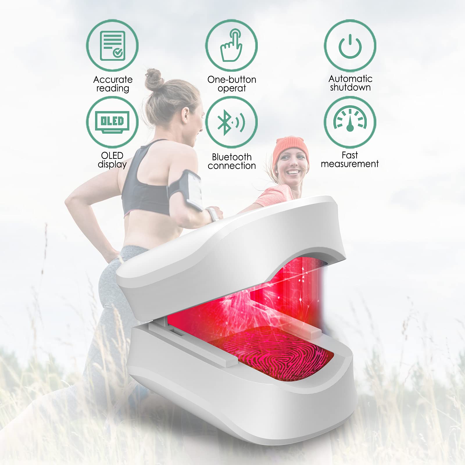 Blood Oxygen Saturation Monitor, NHS Approved Bluetooth Pulse Oximeter
