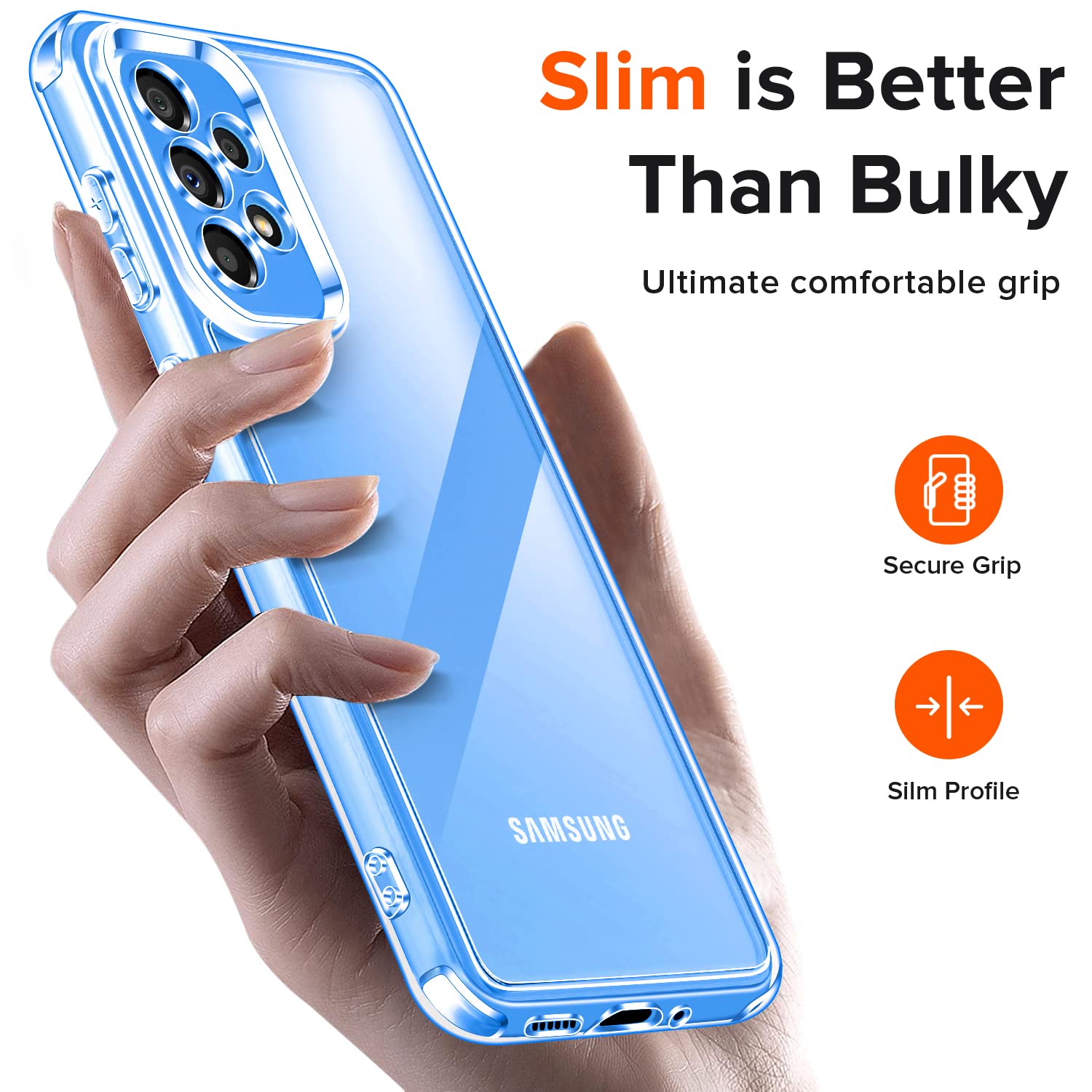 iVoler Anti Ingiallimento Chiaro Cover per Samsung Galaxy A53 5G, [Protezione Fotocamera] Trasparente Sottile Antiurto Custodia Case con Paraurti Assorbimento degli urti