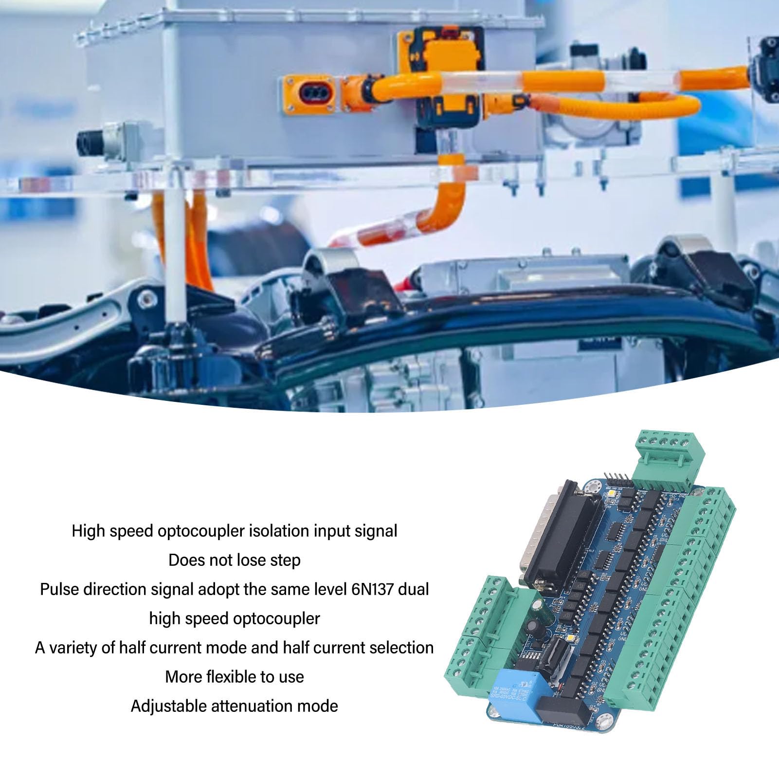 Scheda controller motore passo-passo CNC, scheda breakout a 5 assi con accoppiatore ottico ad alta velocità - Distribuzione interfaccia porta parallela per driver passo-passo,