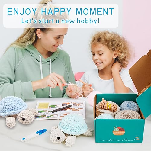 Miniatura 4 de Eelexa Kit de ganchillo para principiantes, kit de animales de ganchillo Amigurumi, con tutoriales en video paso a paso para niños, adultos