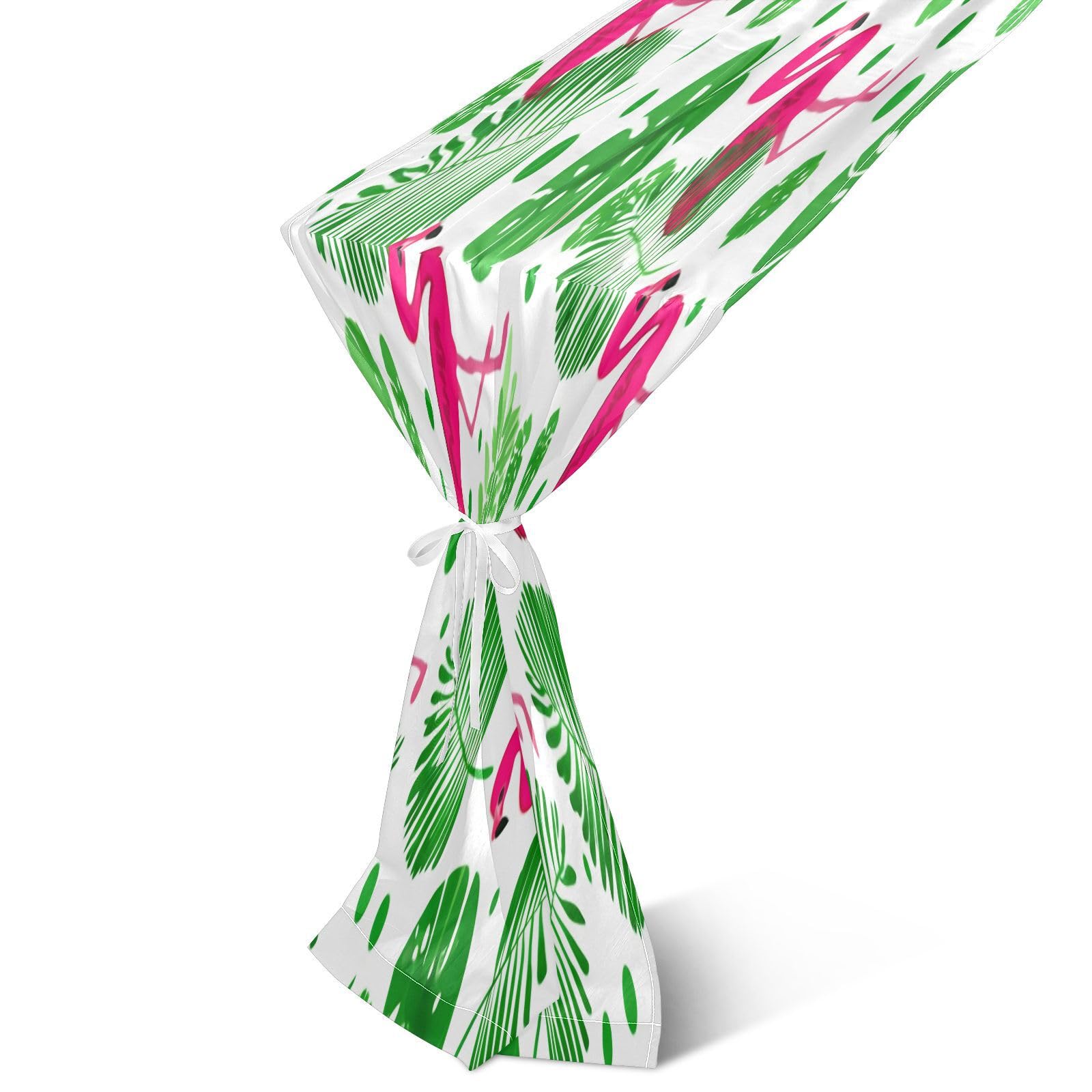 BURSTDDY Chiffon Table Runner,27x120inch Flamingo Gauze Table Runners for Wedding Party Birthday Home Decor Holiday Decorations