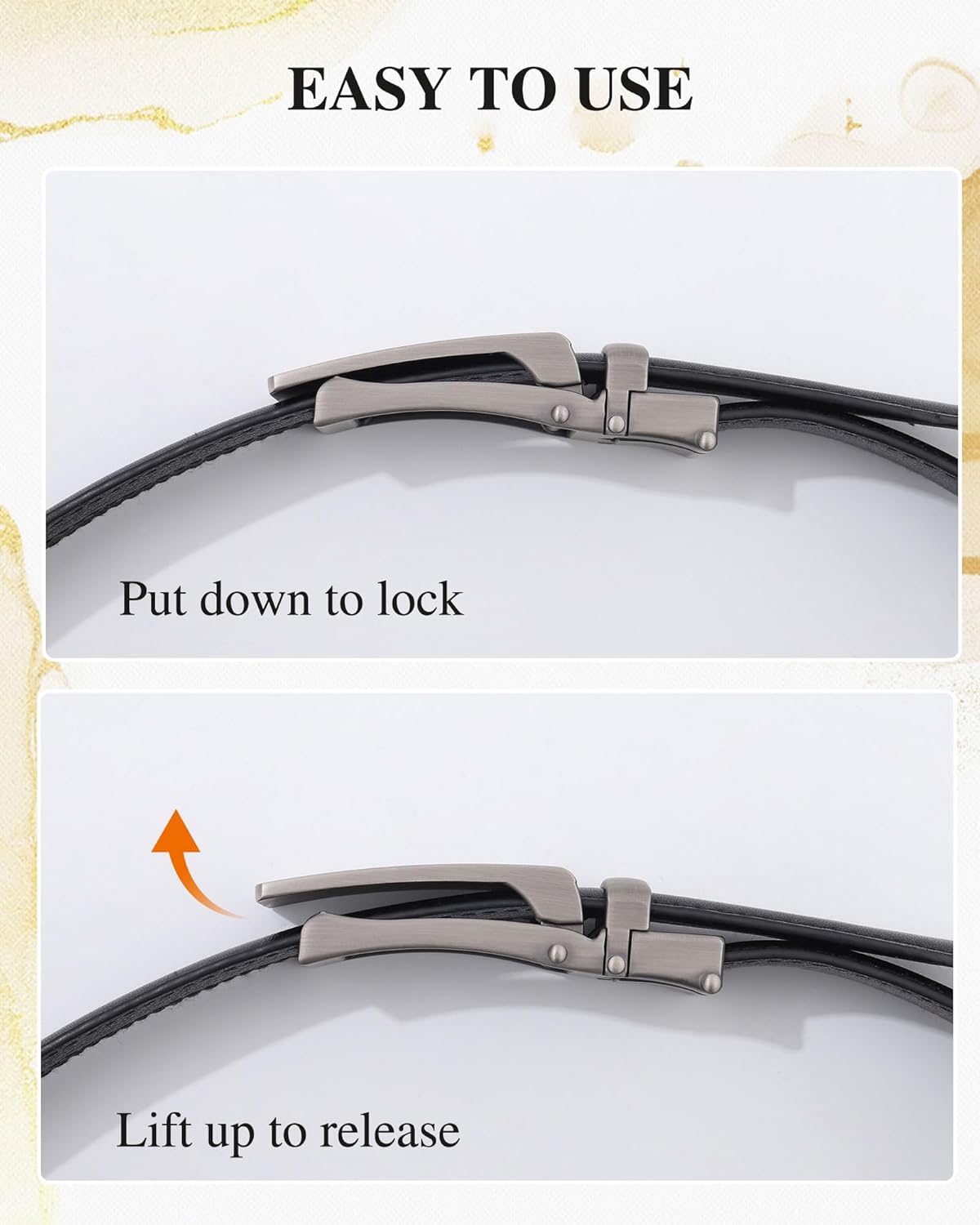 AWAYTR Boys Dress Ratchet Belt - Kid Leather Belt with Metal Buckle for Youth Teen Boys - Image 2