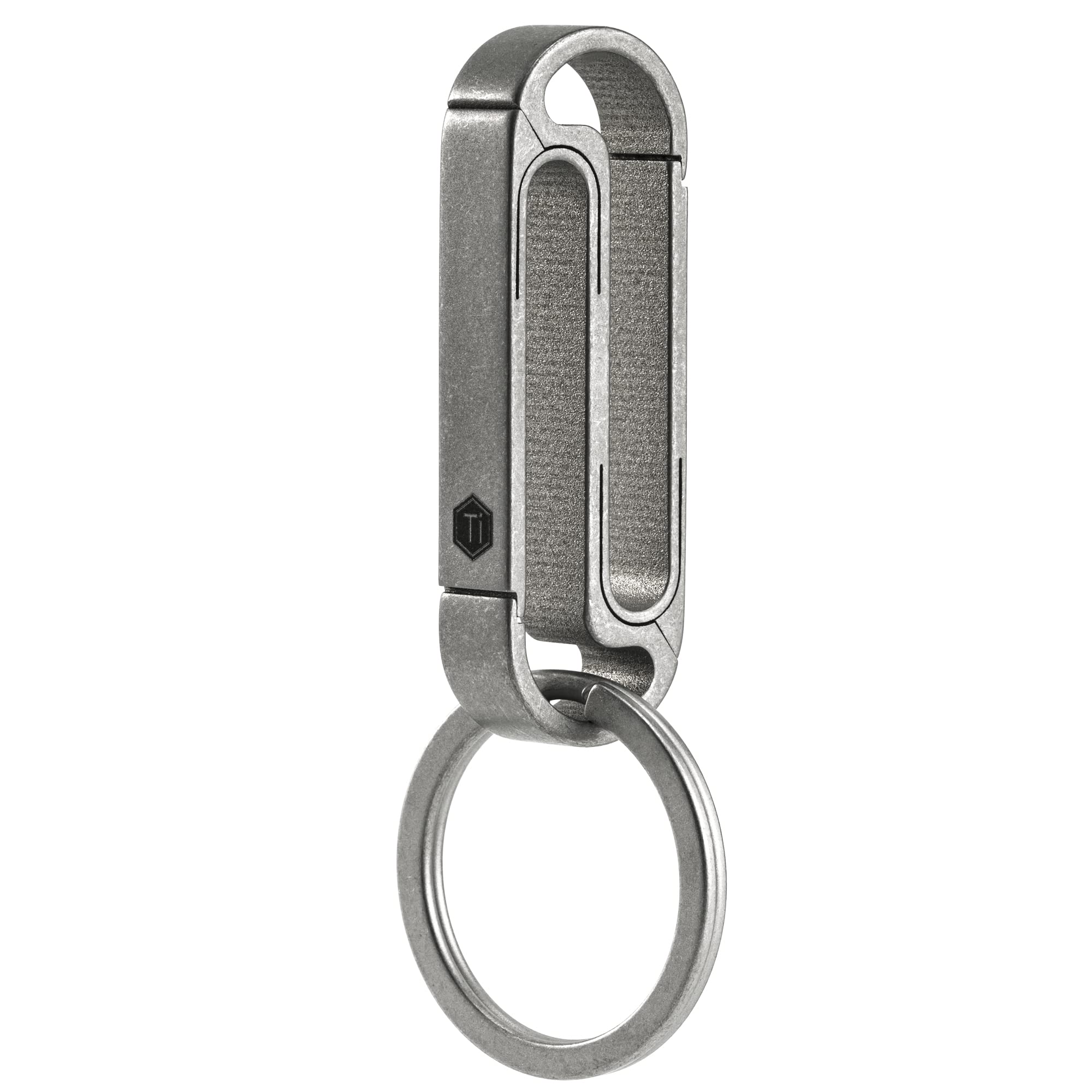 KeyUnity Titanium Key Holder Belt Clip, Double Side Carabiner Keychain For Men