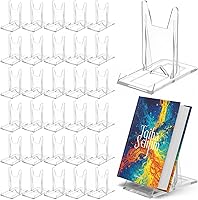 MSHHDK 30 Pack Adjustable Acrylic Clear Book Stands - Display Holders for Books, CDs, Comics, Magazines, Artworks | Home Office Events