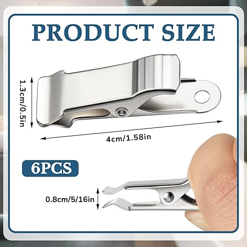 Miniatura 2 de Mini abrazaderas de metal, pinzas de cocodrilo de cocodrilo, abrazaderas de cocodrilo plateadas, abrazaderas de cocodrilo de 12 pulgada de ancho