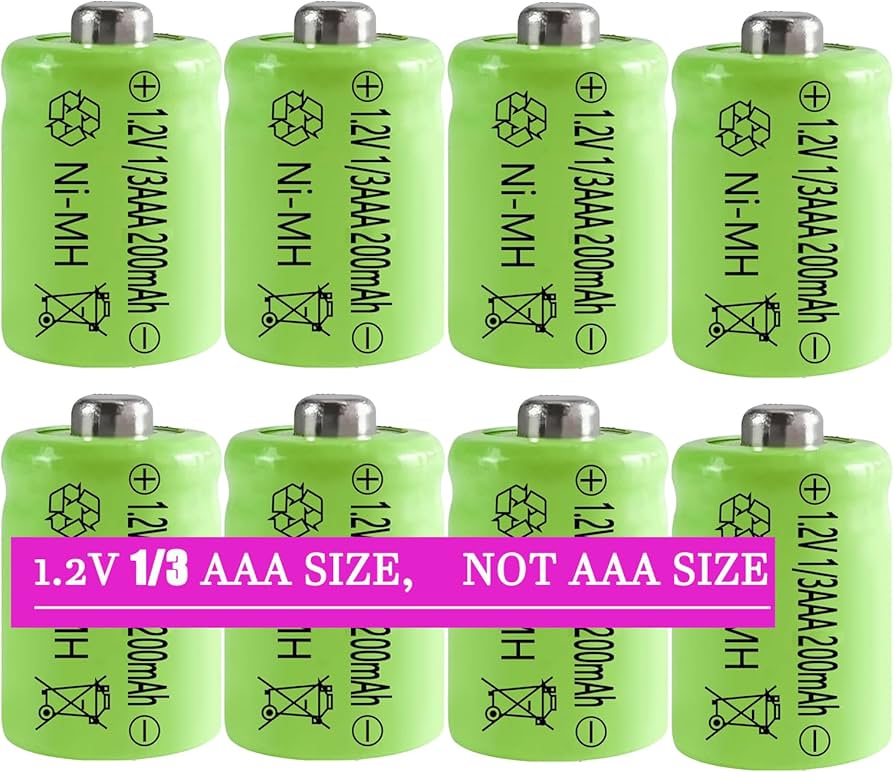 Amazon.com: 1/3 AAA Size Cell 200mAh 1.2V NiMH Rechargeable