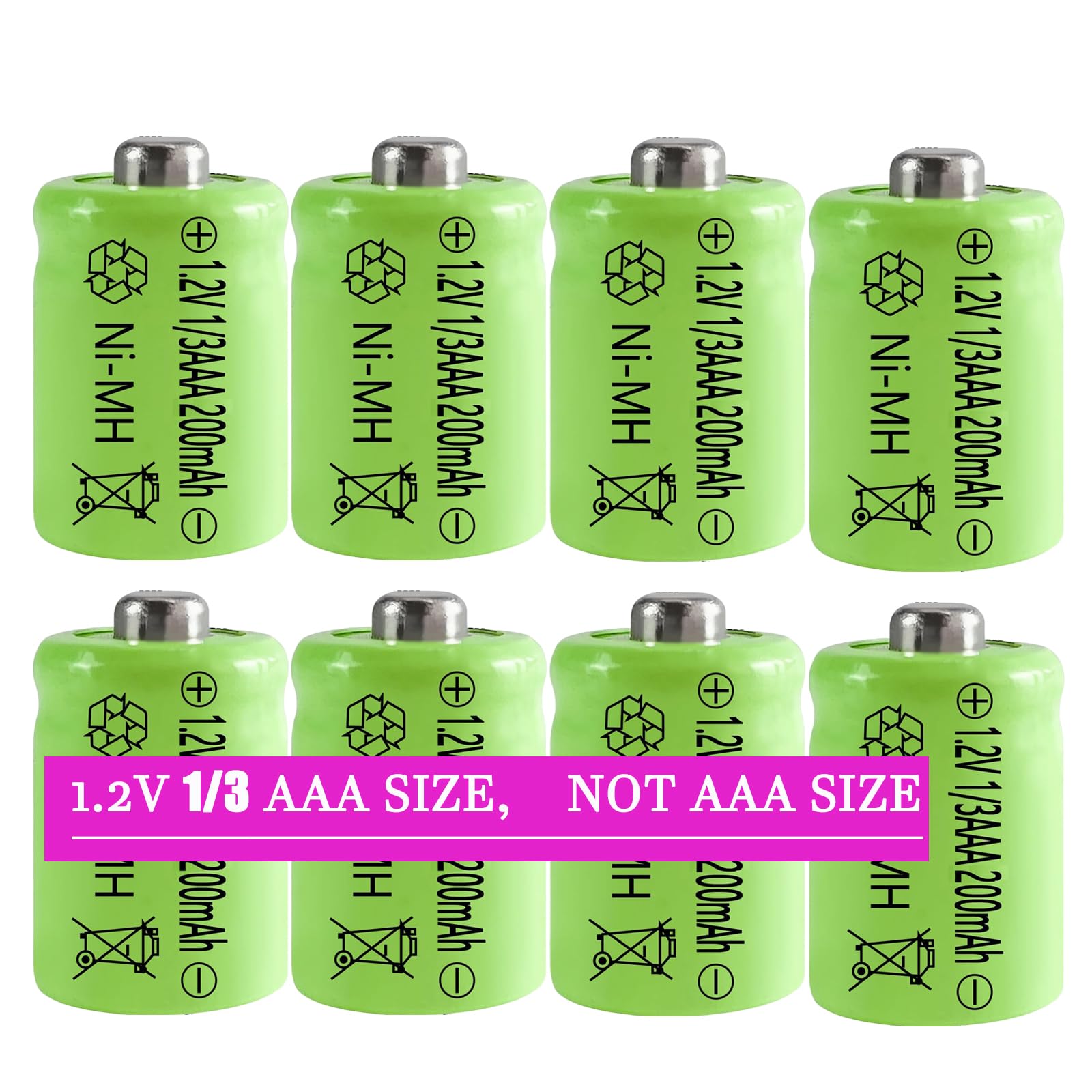 Amazon.com: 1/3 AAA Size Cell 200mAh 1.2V NiMH Rechargeable