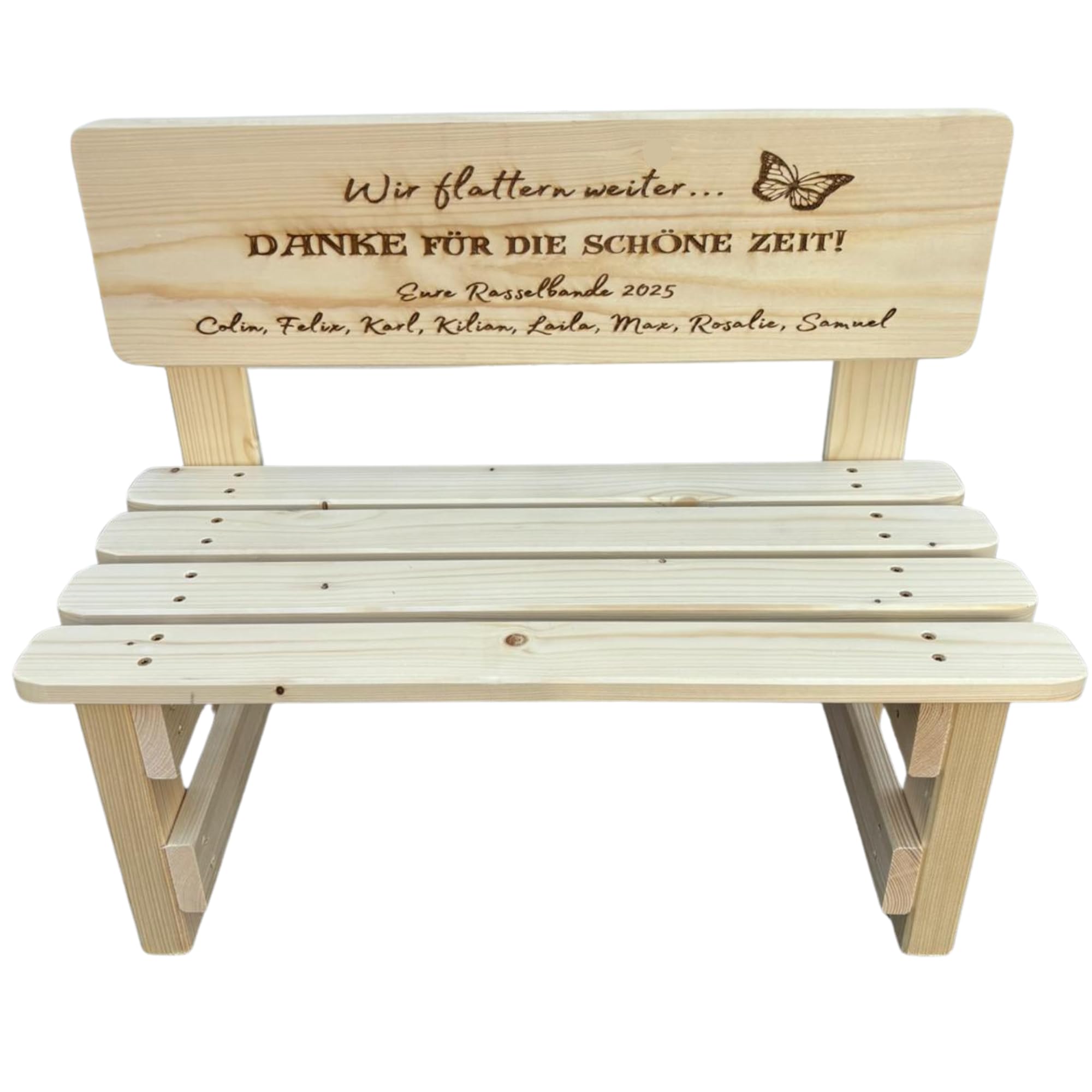 Generisch Personalisierte Kinder Dekobank aus Holz mit Gravur – Namens Dekobank für Kinderzimmer – Abschiedsgeschenk Kindergarten/Lehrer/Erzieher – Handgefertigt