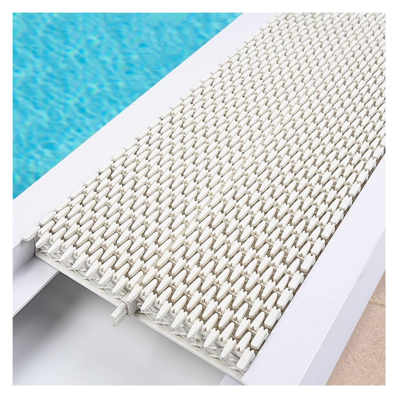 Generico Griglia di Scarico in plastica per Piscina, griglia Antiscivolo per Piscina, griglia di Troppo Pieno per Piscina, Filtro di Protezione per grondaia Resistente (Bianco, Larghezza 25 cm, 10 PE