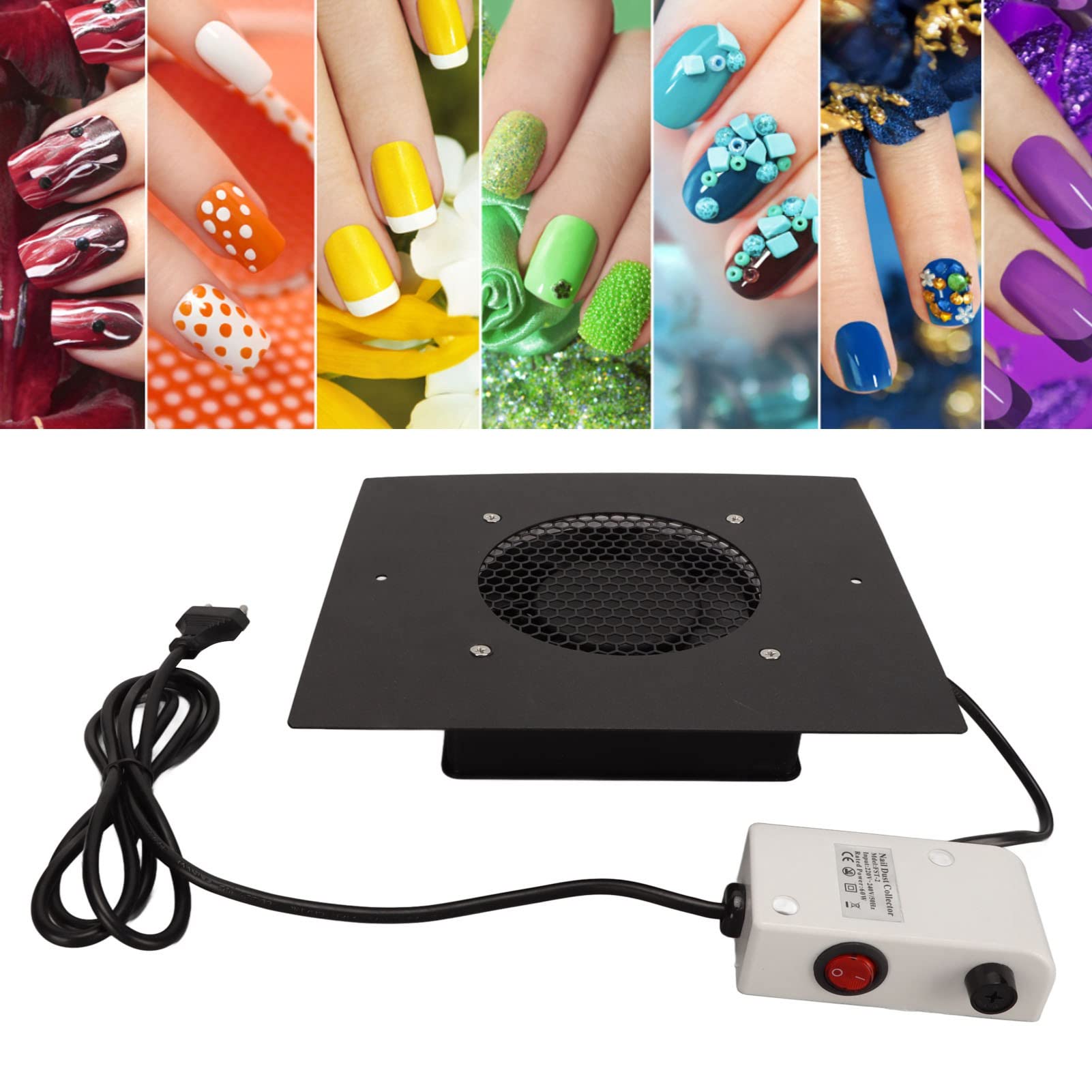 Máquina Colectora de Polvo de Uñas Potente Aspiradora de Uñas para Uñas Extractor de Aspiradora Ligero con Filtro para Uñas Profesionales Salón de Arte Herramientas de Manicura Enchufe de la UE