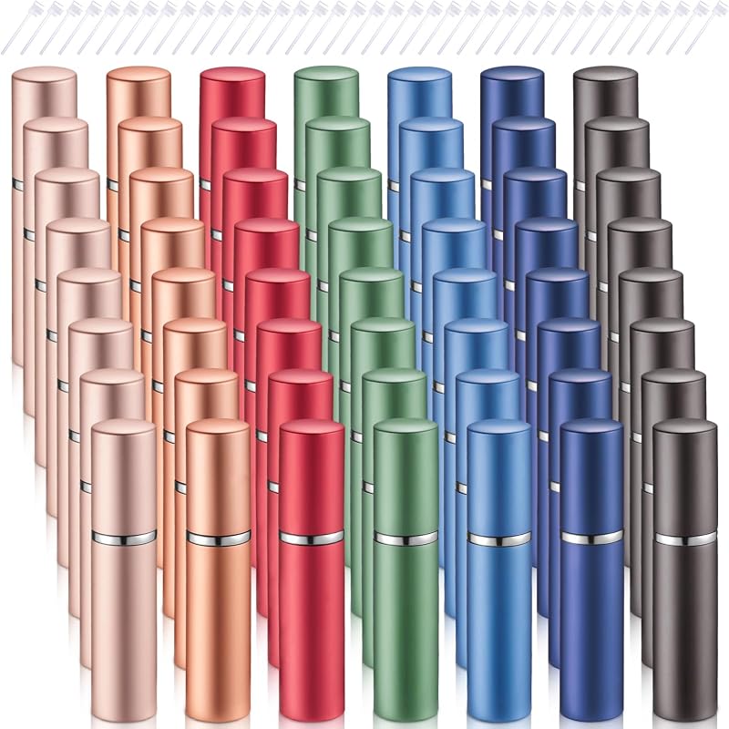 Zonon Frasco Atomizador Recarregável para Perfume 5 mL, 56 Unidades, Cores Morandi