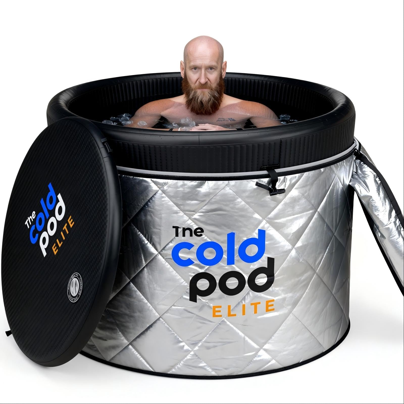 The Cold Pod Ice Bath Tub Elite Lite: XXL Cold Plunge Tub 155 Gallon with Rigid Lid for Athletes,Compatible with Cold Water Chiller,Easy Install and Portable Icy Plunge Tub with Carry Bag