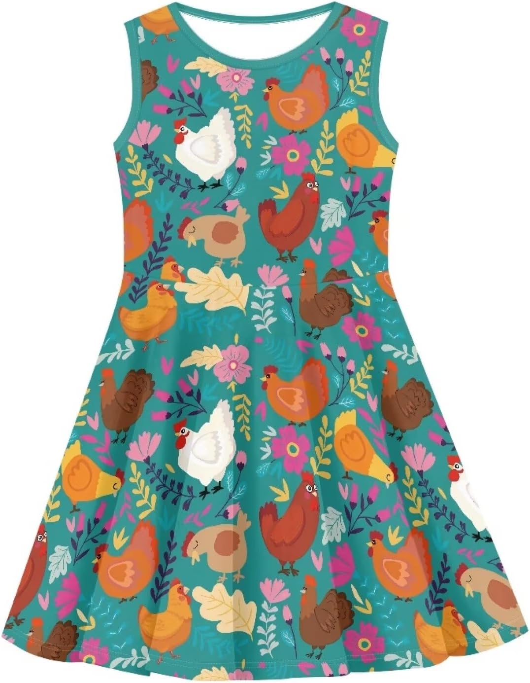 A-Line Flowy Dress for Girls Summer Outfits Sleeveless Dresses Casual Sundress - Image 4