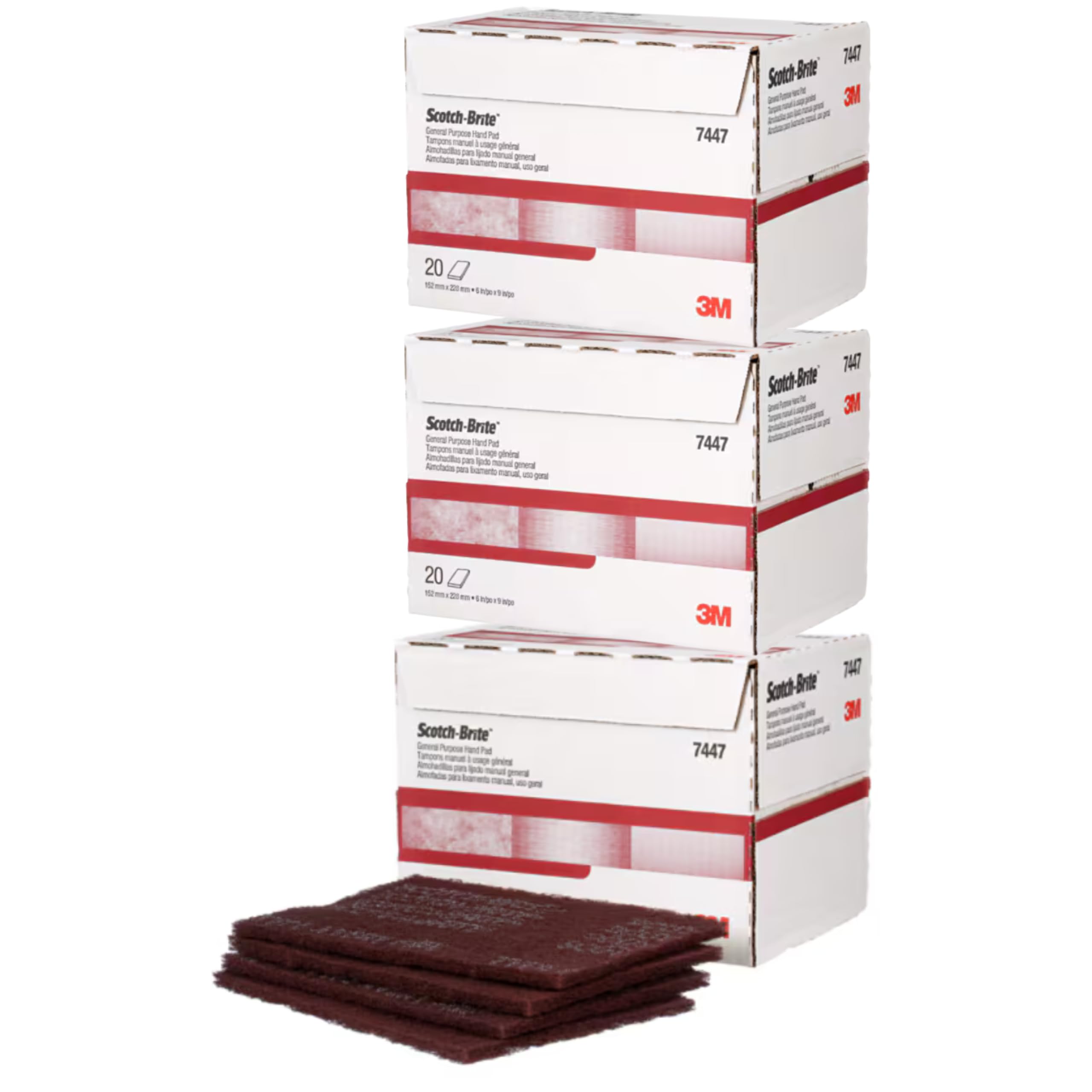 Estropajos manuales para restauración de muebles y metales Scotch-Brite Maroon 3M 07447