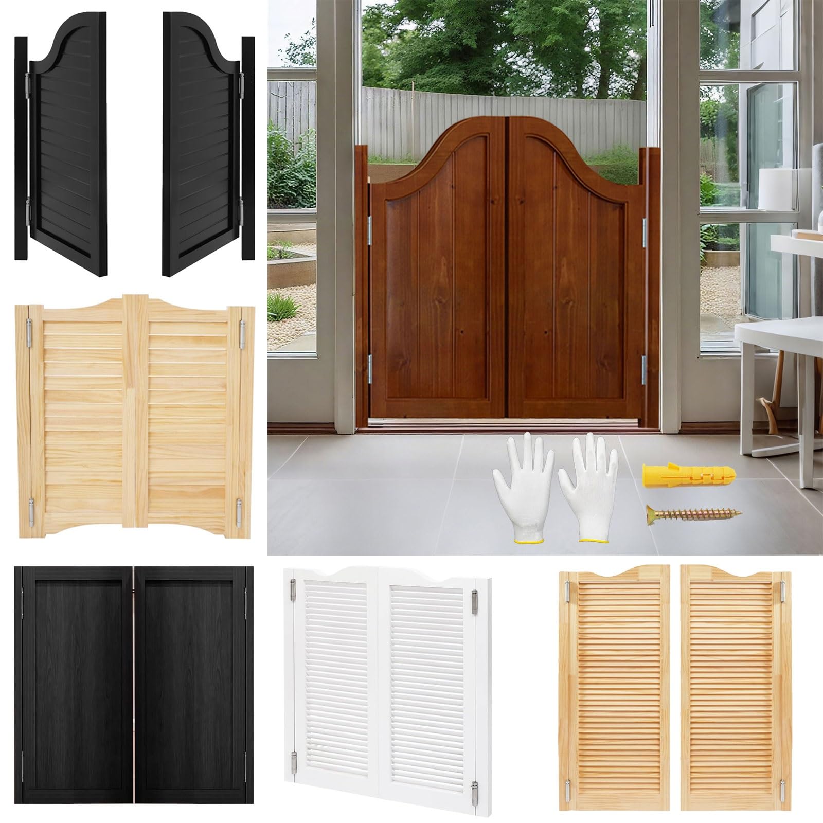 Générique Saloon Porte Battante, Fermeture Automatique, Porte Western Bois Cowboy, Séparation pour Escalier Salle De Bain Cuisine