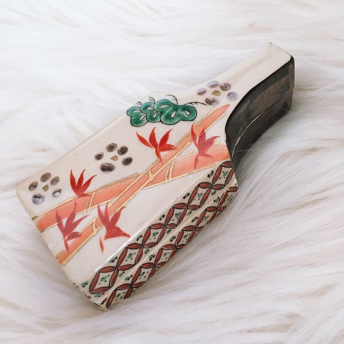 茶道具 香合 羽子板 お正月 陶器 小物入れ