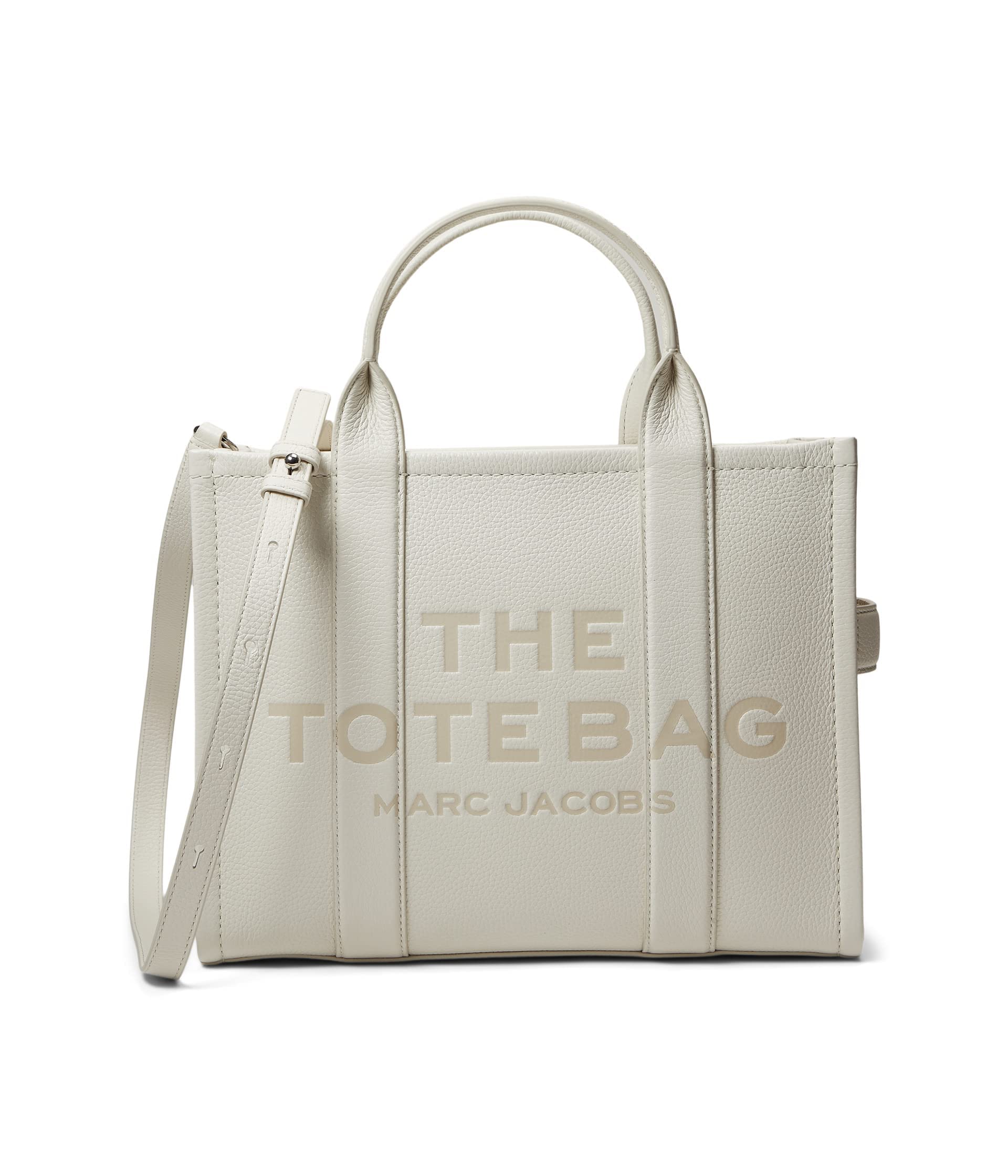 Marc Jacobs The Leather Medium Tote Bag - Female - Shopping Bags - Beige - One Size - Bags
