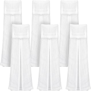 Moukeren 6-Pack Cotton Football Hand Towels with Hook & Loop Fastener - Soft Absorbent Sports Towels for Gym, Golf, Football (White)