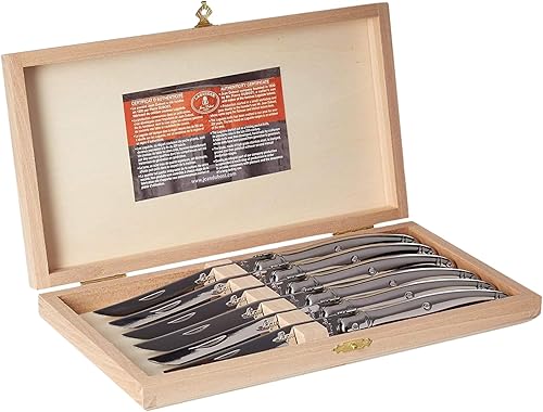 Jean Dubost Laguiole cuchillos de carne, acero inoxidable, juego de 6