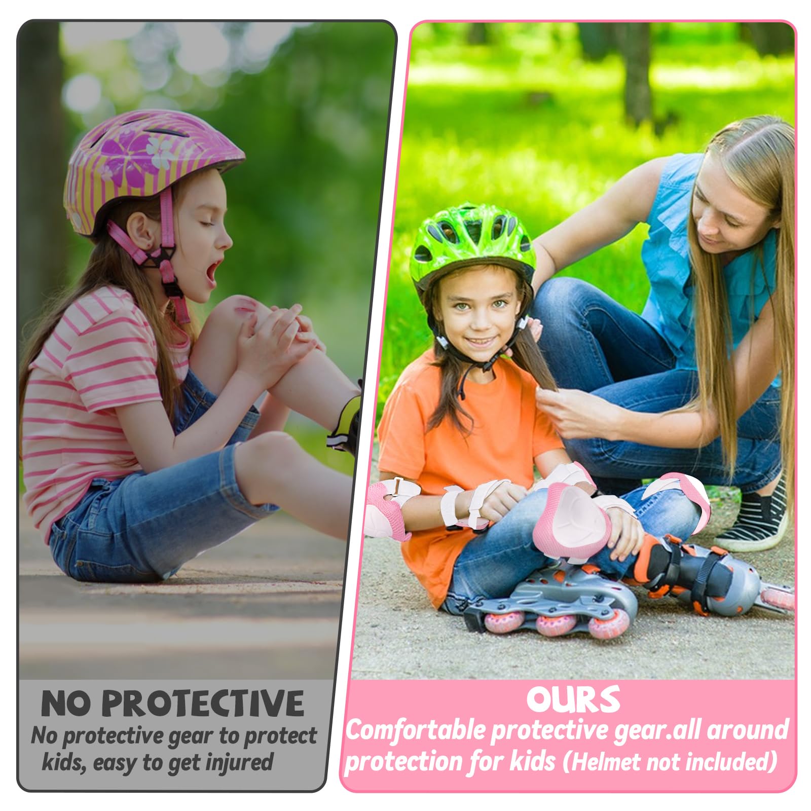 Protection Roller Enfant à pour Enfants de 6 Pièces avec Genouillères, Coudières et Protège-Poignets pour Enfants de 3 à 12 Ans, Adapté au Patinage en Plein Air et au Cyclisme