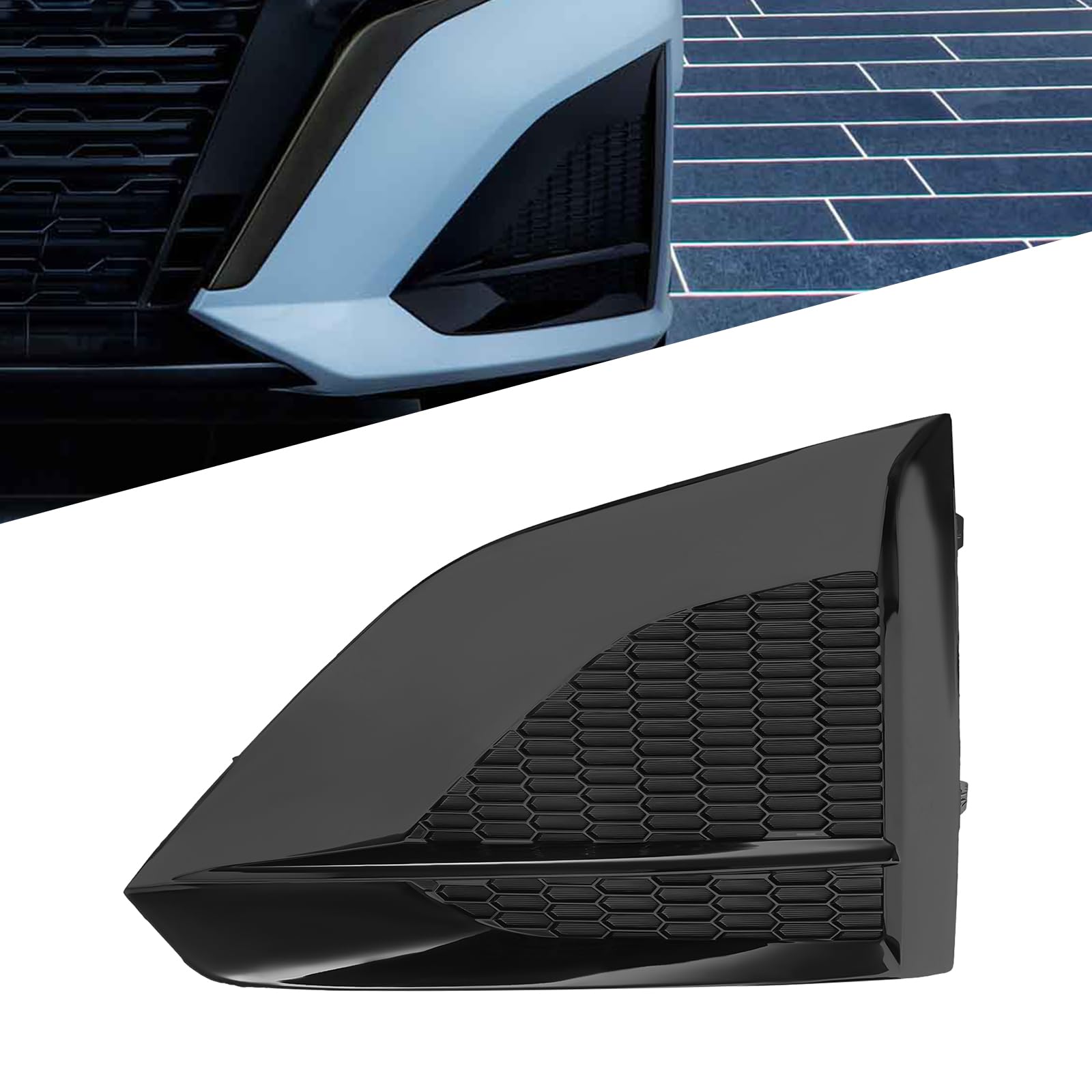 Fog Light Cover Grille, Front Bumper Fog Lamp Bezel Trim, For 2023-2024 Nissan Altima, ABS Black Direct Replacement (left Driver Side)