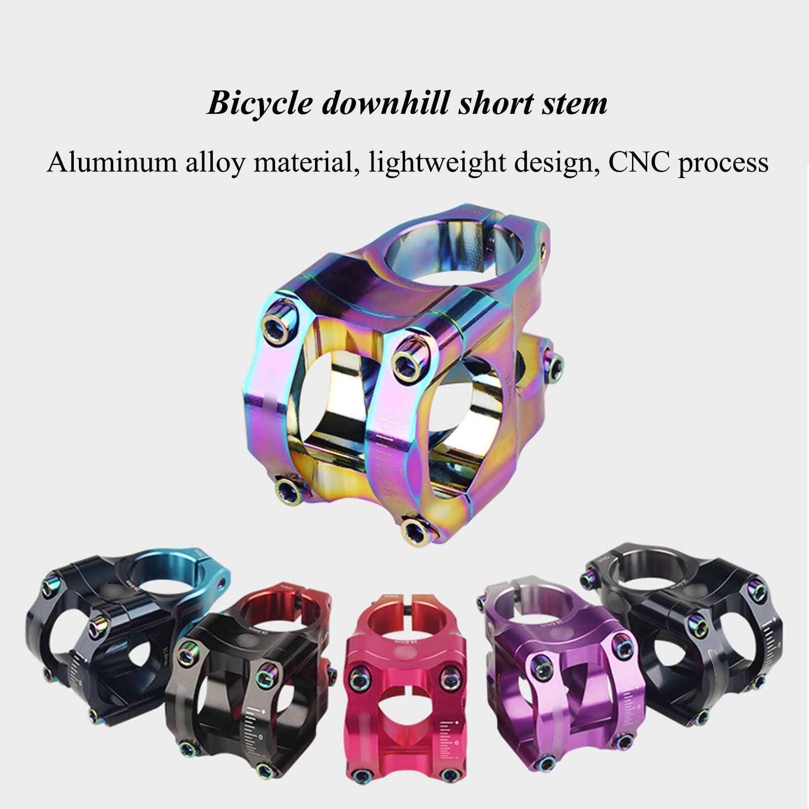 Potence De Guidon Vélo En Alliage Aluminium CNC - Ultra Légère (123g), 31,8x35 Mm - Pour VTT, Vélo De Route - Couleurs Assorties - 10