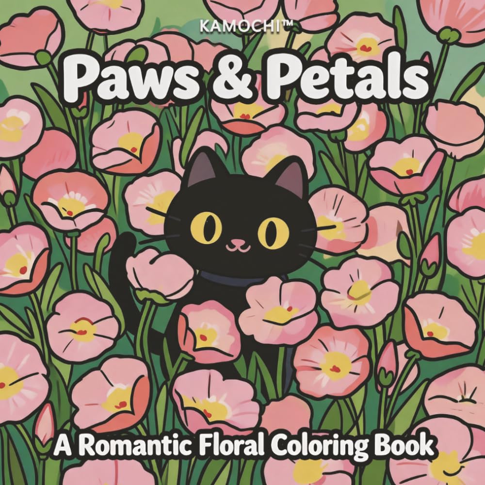 Paws & Petals: A Romantic Floral Coloring Book (The Paws & Petals Collection)