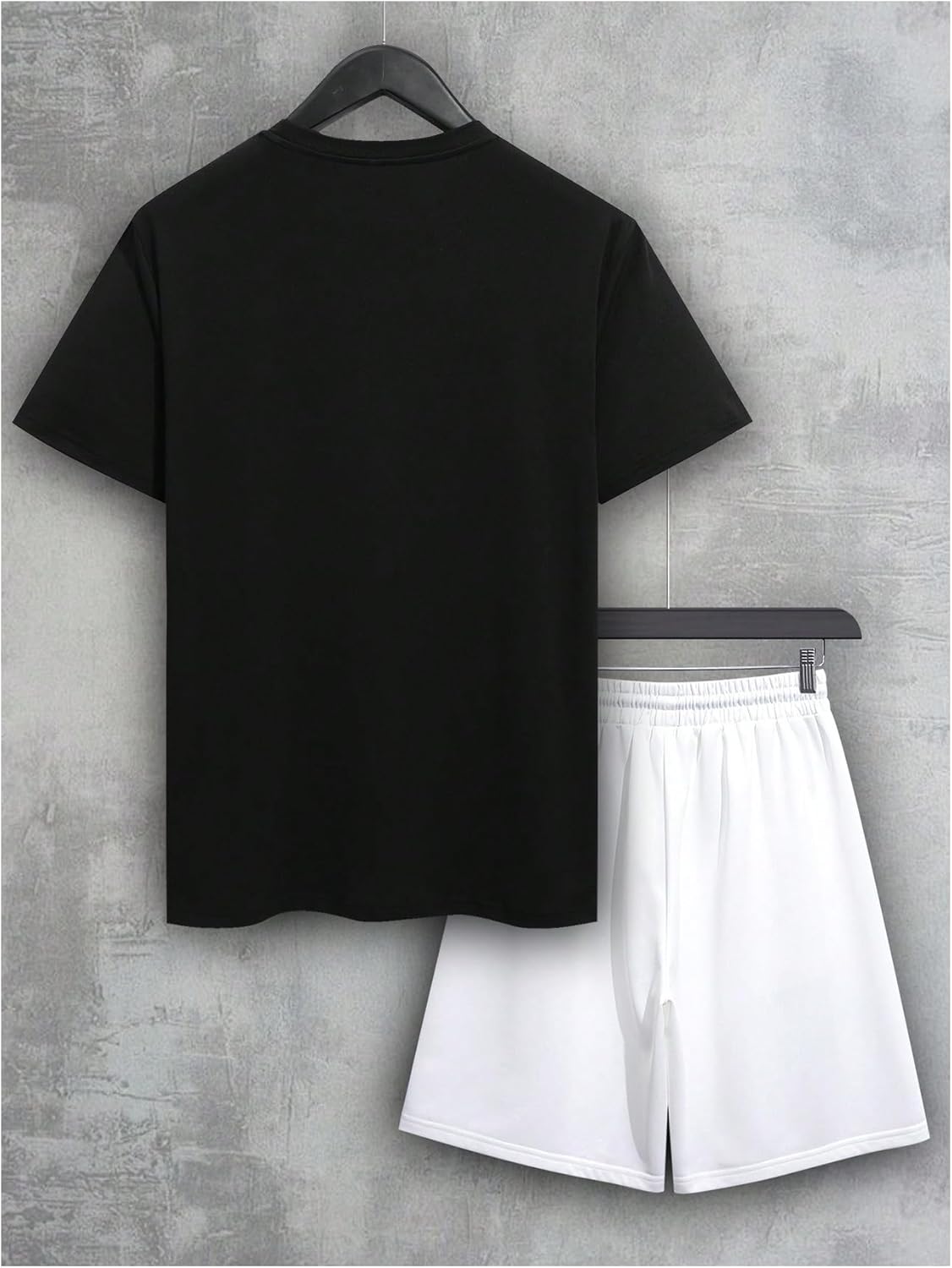 WDIRARA Men's 2 Piece Short Sets Graphic Print Short Sleeve T Shirts and Drawstring Shorts Clothing Set