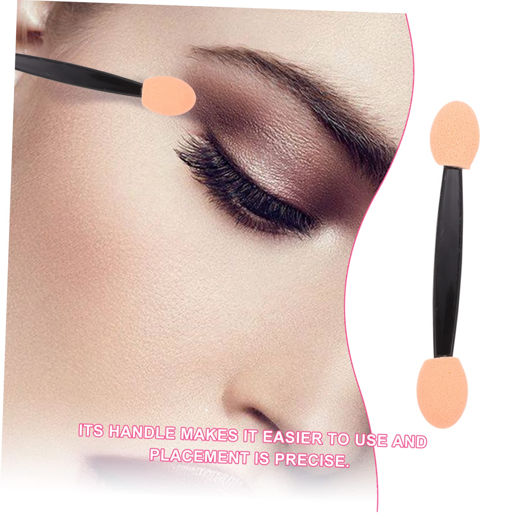 SOESFOUFU 3sets Eyeshadow Makeup Tool Latex Sponge Applicators Double-ended Eye Brushes Disposable for Travel Parties Wedding Perfect for Daily Use 100pcs*3
