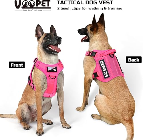 Miniatura 7 de voopet Arnés táctico para perro, chaleco militar de apoyo emocional con asa y Molle para perros medianos y grandes, chaleco para perros medianos y