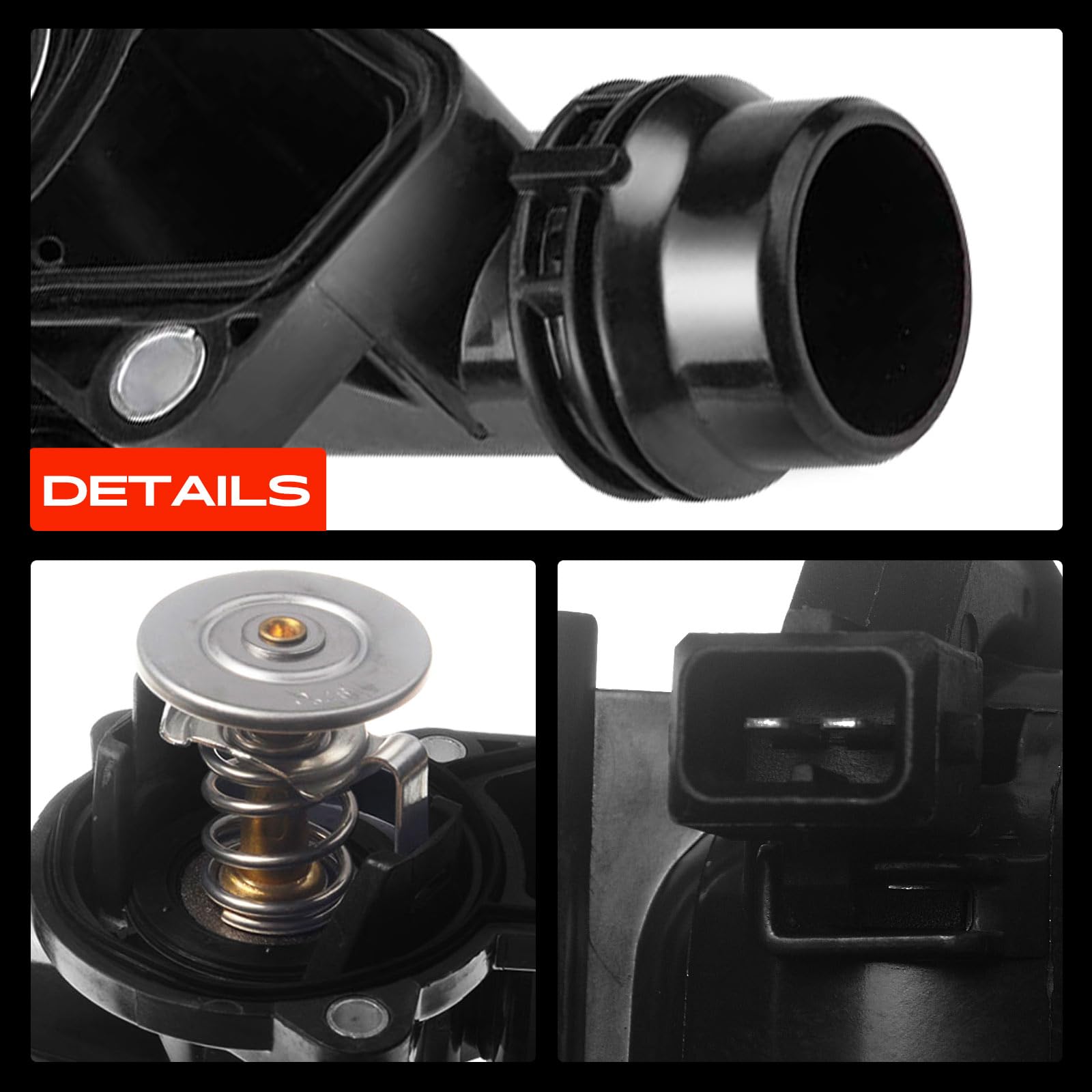 Frankberg Termostato Alloggiamento termostato Benzina Compatibile con Serie 3 Cabriolet E46 2.2L Serie 3 E46 2.2L Serie 5 E39 2.5L Serie 3 Cabriolet E46 3.0L Serie 5 E60 2.2L Replace# 11531437040