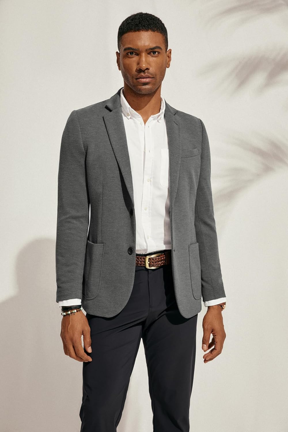 PJ PAUL JONES Men's Casual Knit Blazer Suit Jackets Two Button Lightweight Unlined Sport Coat - Image 2