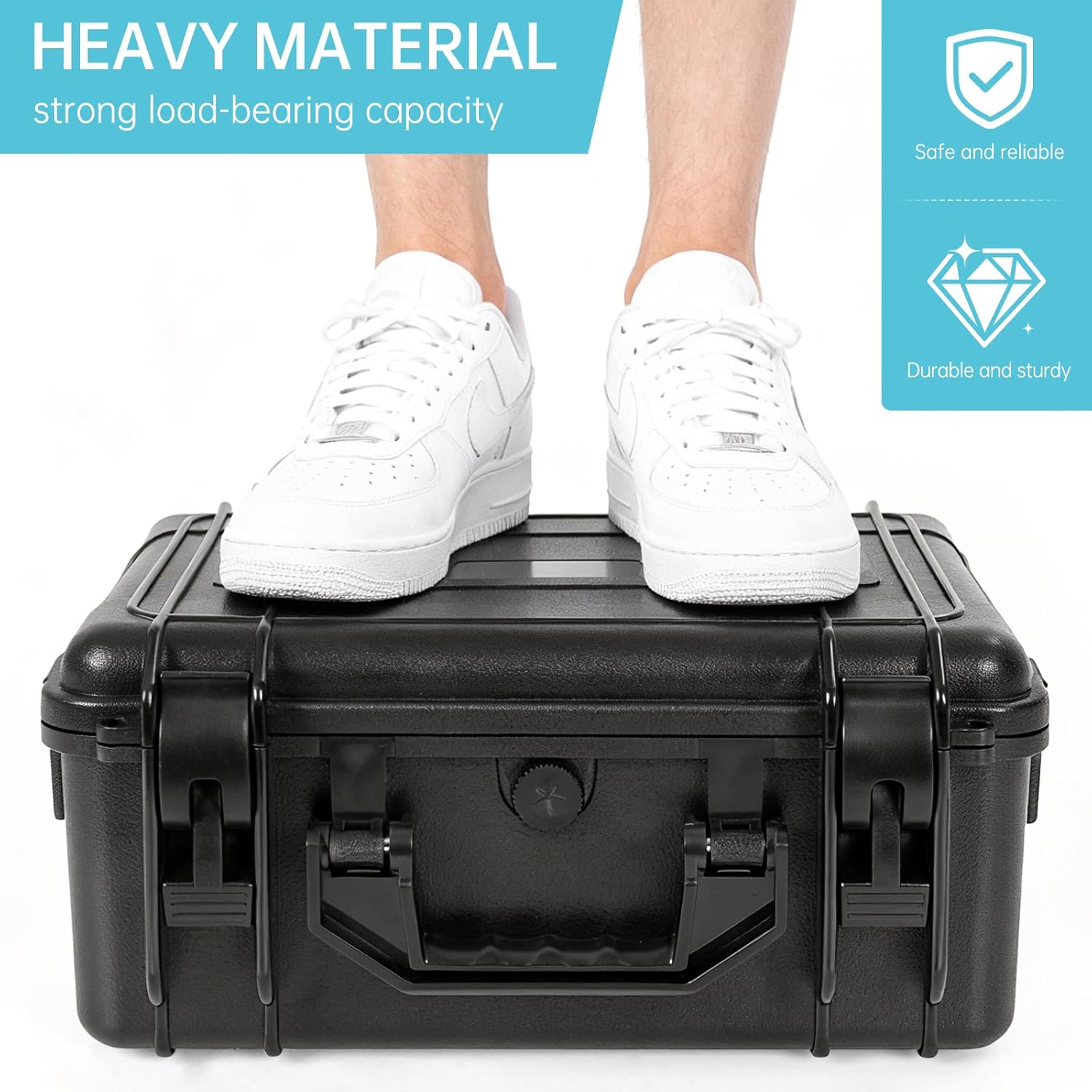 Waterproof Toploader Storage Box for 3" x 4" 35pt Rigid Card, Trading Card Case Holds 300 Toploaders, Sports Card Storage Boxes with 3 EVA Divider