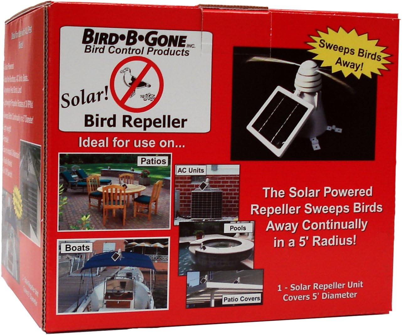 Bird-B-Gone MMRPSLR-1 Bird Repeller-Solar Powered MMRPSLR1